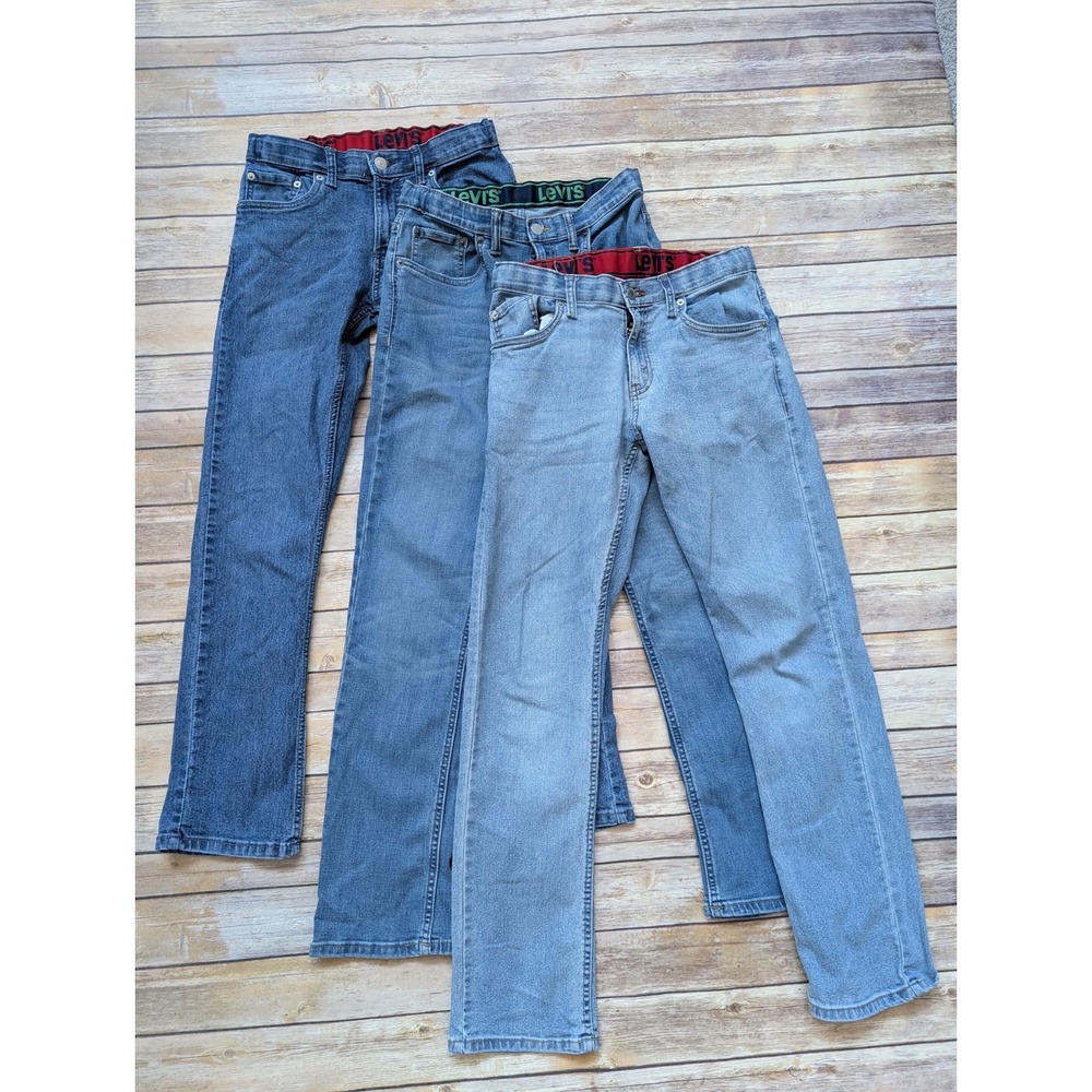 Levi's 511 Slim Fit Jeans Boys Size 16 Regular W28 L30 Cotton Blue Denim 3-Pack